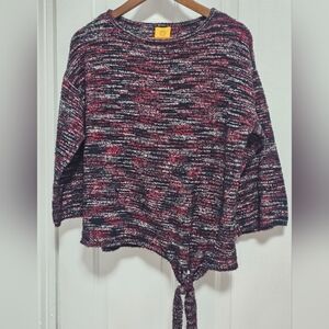 Women's Black and Red Knit Sweater